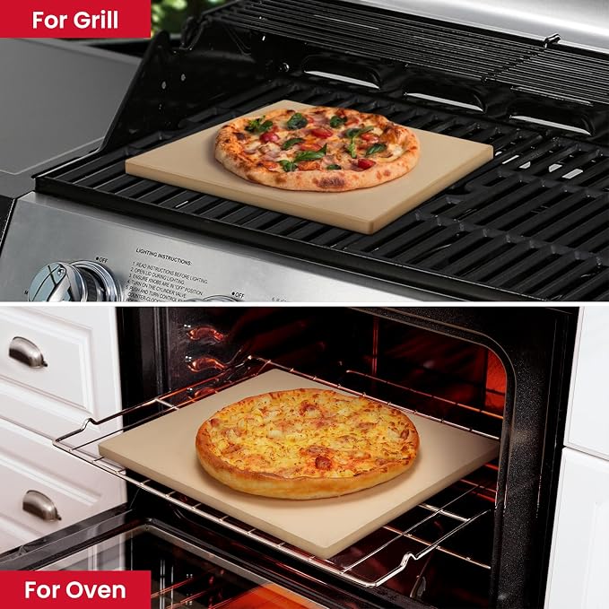 Unicook Large Pizza Stone for Oven and Grill, Heavy Duty Baking Stone for Bread - Image 3