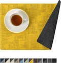 Romanstile Reversible Vinyl Placemats Set of 6, Faux Leather 100% Waterproof by Romanstile