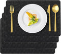 Vinyl Placemats Set of 4 Faux Leather 100% Waterproof Wipeable Washable Place by Uolr
