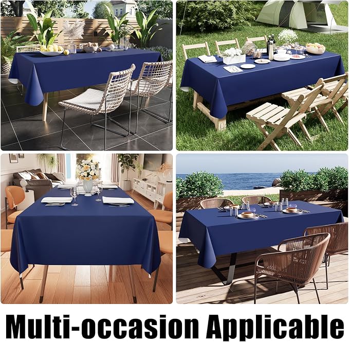 Smiry Rectangle Table Cloth 54x78 Inch, Waterproof Wipeable Vinyl Tablecloths - Image 6