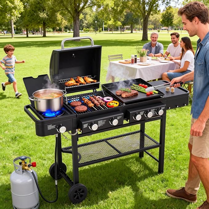 Unovivy 5-Burner Propane Gas Grill and Griddle Combo - Image 2