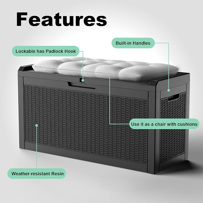 60 Gallon Outdoor Storage Box – Resin Deck Box - Image 6