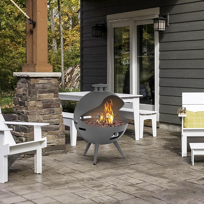 24-Inch Chimenea Outdoor Gas Fireplace, 000 BTU Propane Fire Pit - Image 3