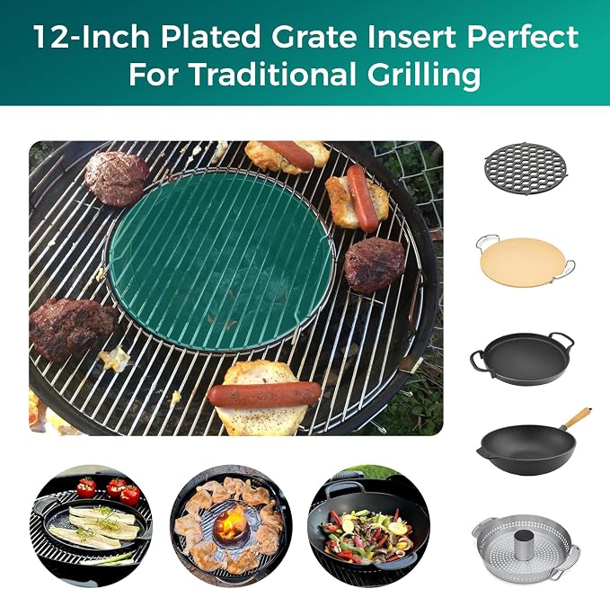 Hinged Cooking Grate for Weber 22.5 Inch Grill-8835 Gourmet BBQ System - Image 5