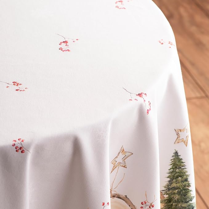 Maison d' Hermine Table Cloth Round Table 100% Cotton 69 Inches Fall Tablecloth - Image 9