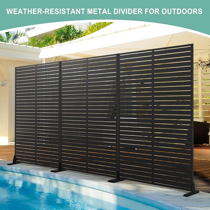 Metal Privacy Screen for Outdoor & Indoor Use, Free Standing Privacy Screen for - Image 5