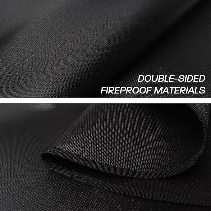 Grill Pad Floor Mat, 19.5 Inch Round Fiberglass, Black