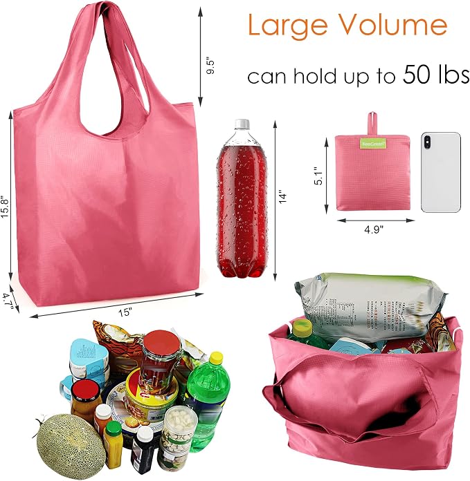 BeeGreen Pink Reusable Grocery Bags - Image 2