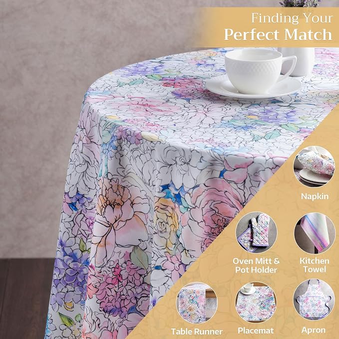 Maison d' Hermine Table Cloth Round Table 100% Cotton 63 Inches Tablecloth - Image 6