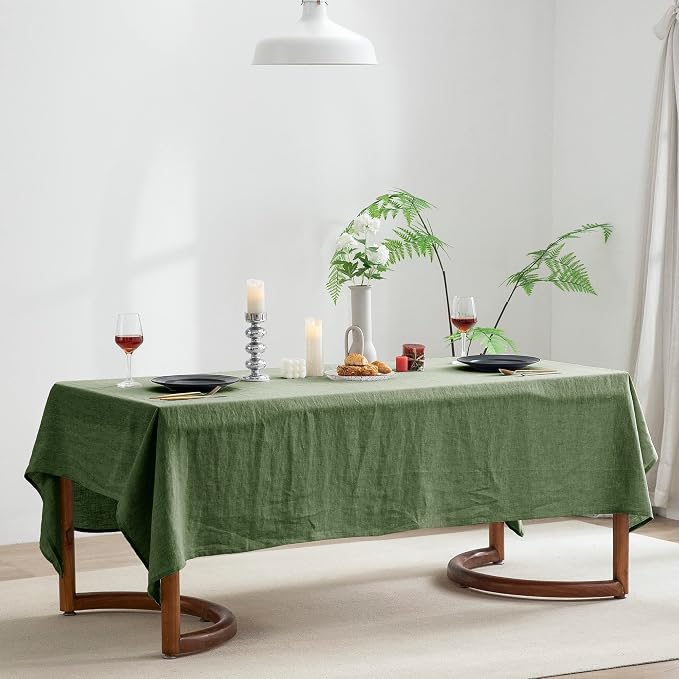EVERLY 100% Pure Linen Rectangle Tablecloths 60x108Inches - Image 8