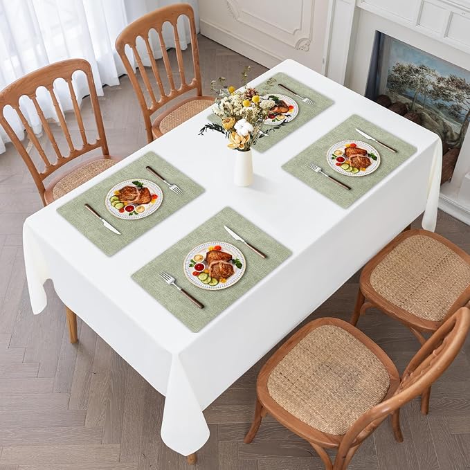 Faux Leather Heat Resistant Spring Placemats Set of 6 – Waterproof Oilproof - Image 7