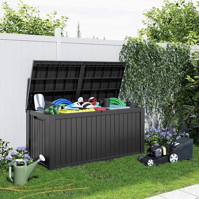 200 Gallon Large Deck Box, Resin Outdoor Storage Box - Image 3