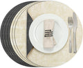Myir JUN Round Placemats Dual Sided, Faux Leather Place Mats Set of 4 Indoor by MyirJUN