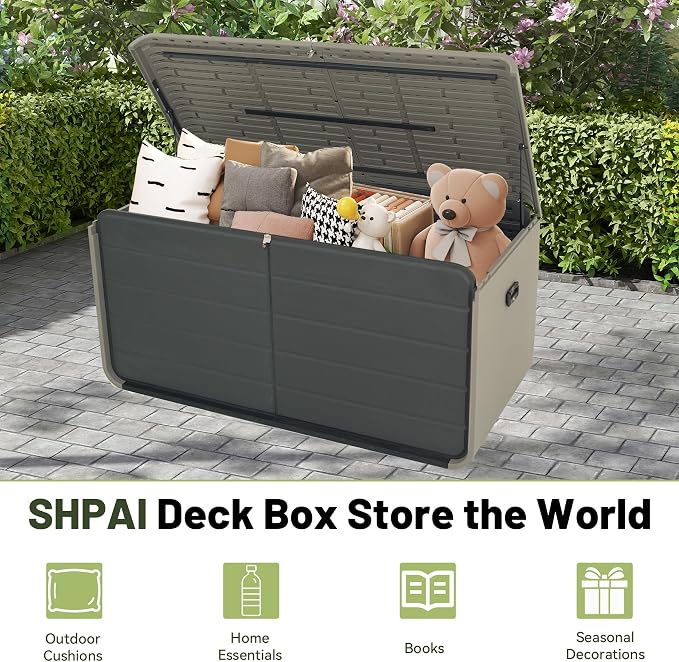 260 Gallon Outdoor Storage Box, Deck Boxes Outdoor Waterproof, Patio Storage Box - Image 6