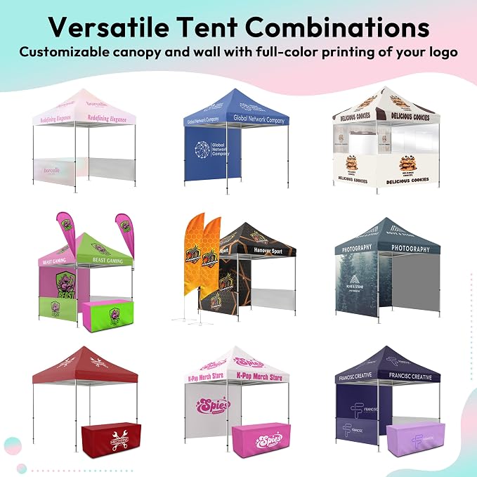 Custom Full Wall for 10' x 10' Canopy Pop-Up Tent for Tradeshows, Featuring - Image 6