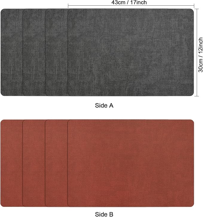 Myir JUN Placemats Dual Sided, Faux Leather Place Mats Set of 6 Indoor - Image 6