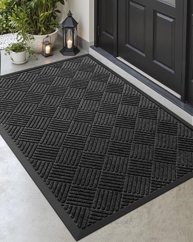 DEXI Front Door Mat Outside Entrance, 4x6 ft Rubber Entry Doormat Heavy Duty by DEXI