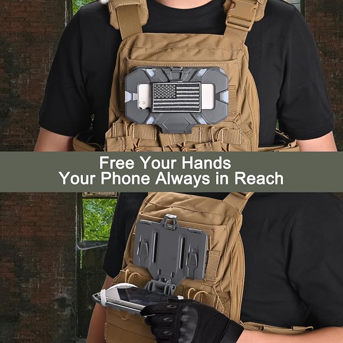 Tactical Plate Carrier Phone Mount, Universal Molle Phone Holder, Tactical - Image 7