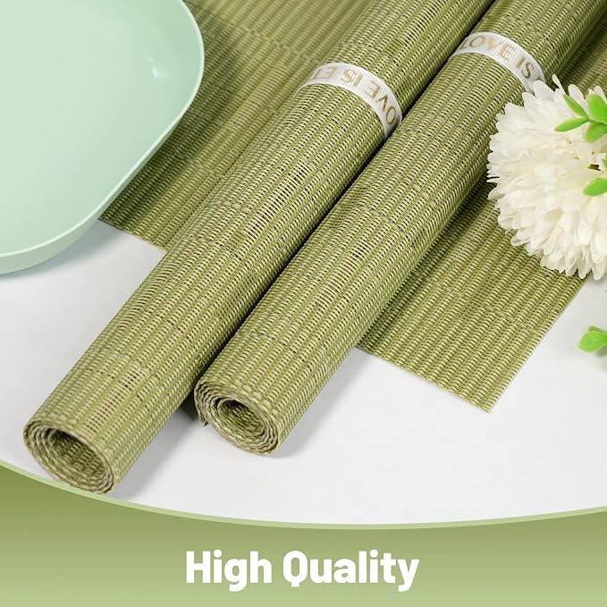 Placemats Set of 6，Christmas Non-Slip PVC Weave Table Mats Easy to Clean，Heat - Image 6
