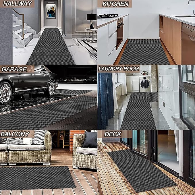 2' x 16' Runner Rugs with Rubber Backing, Indoor Outdoor Utility Carpet Runner - Image 7
