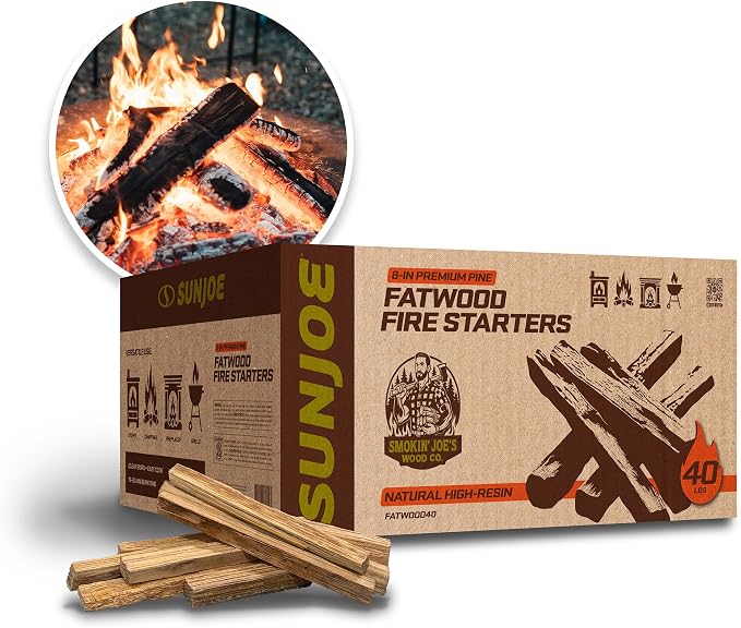 Sun Joe 40-Pound Fatwood Fire Starter Sticks, All-Natural Pine Kindling - Image 8