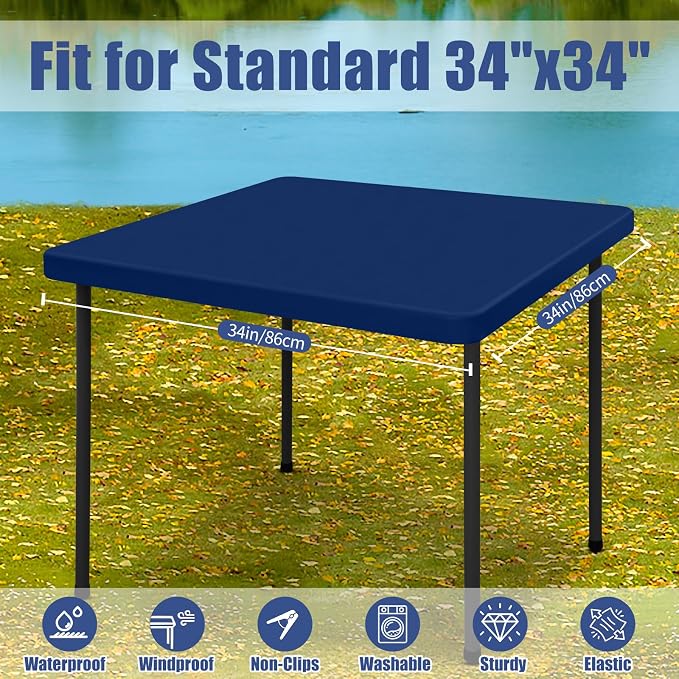 Spandex Square Table Cloth 6 Pack, Elastic Fitted Tablecloths - Image 8