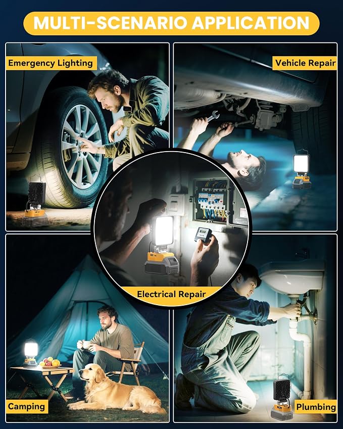 Ecarke 2 PCS Cordless LED Work Light Compatible - Image 5