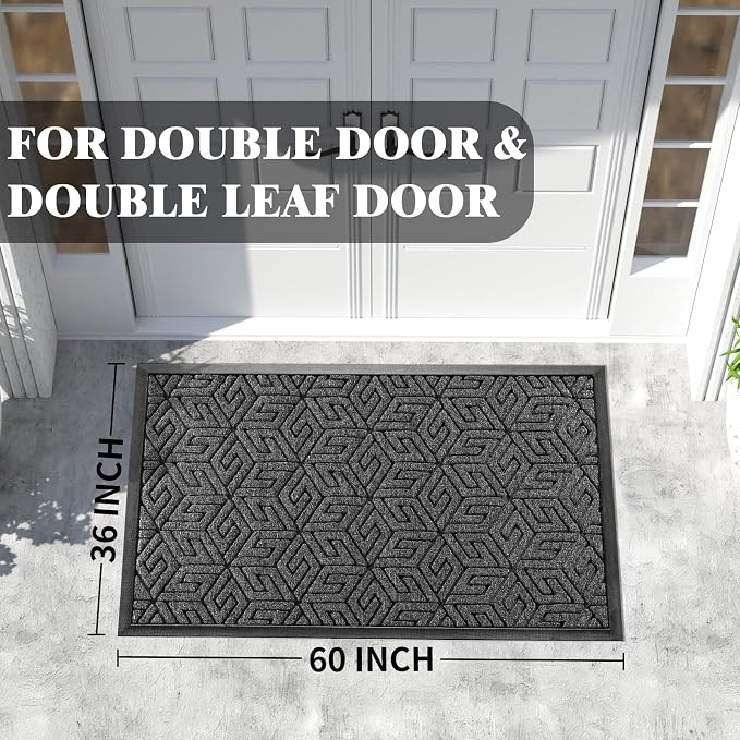 Yimobra Extra Large Door Mat 60x36, All-Weather Waterproof Outdoor Mats - Image 2