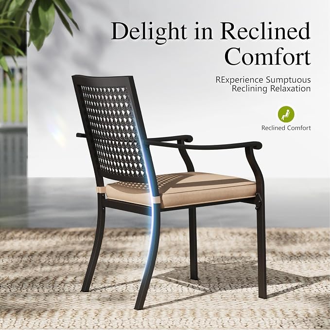 Sophia & William Round Patio Table and Chairs Set, Outdoor Dining Set - Image 4