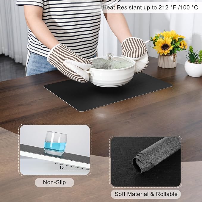 Myir JUN Dual Sided Faux Leather Place Mats Set of 4, Indoor & Outdoor Placemats - Image 5