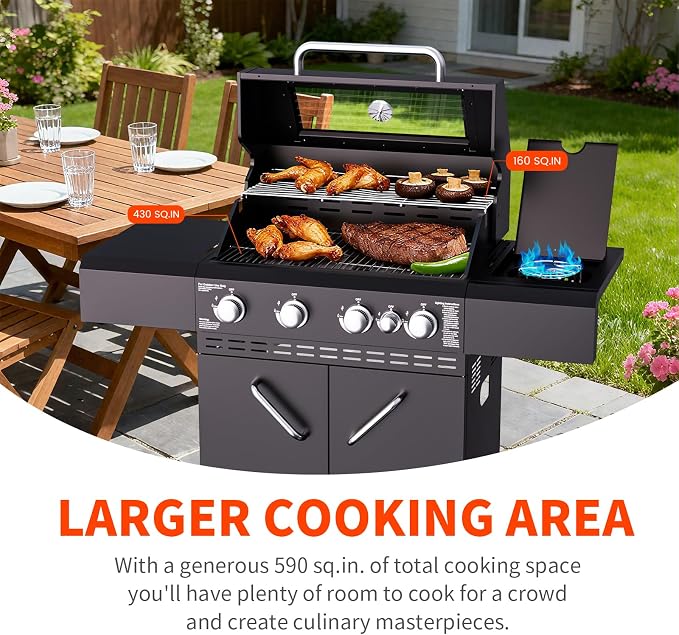 4 Burners Propane Gas Grill - Image 7