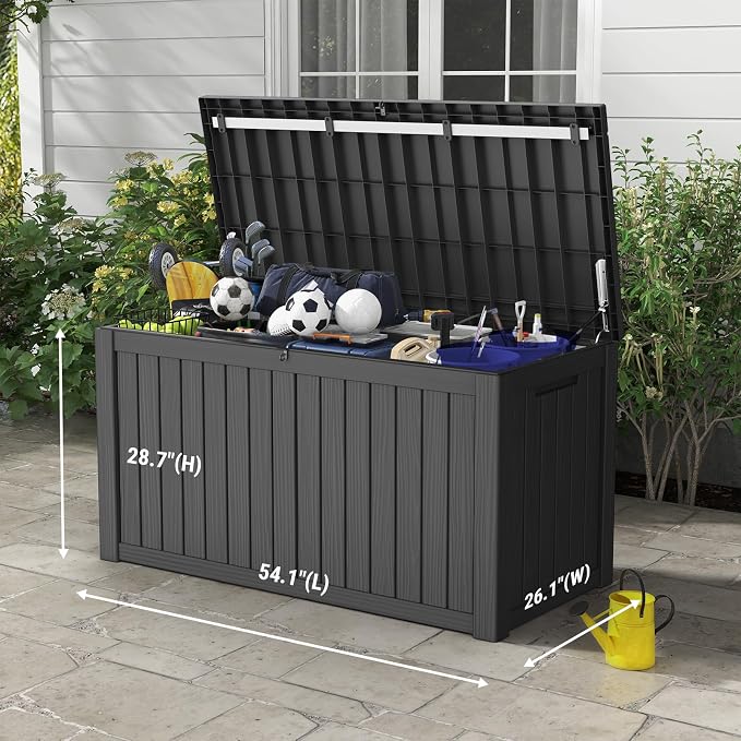 Mars Villa 150 Gallon Deck Box, Waterproof and Weatherproof Large Resin Storage - Image 2