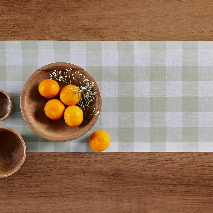 Solino Home Linen Checkered Table Runner 36 Inches - Image 3