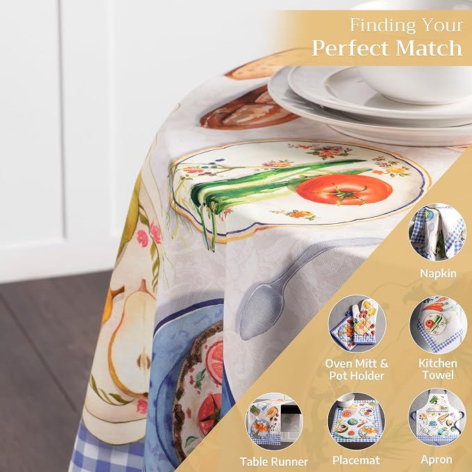 Maison d' Hermine Table Cloth Round Table 100% Cotton 63 Inches Tablecloth - Image 5