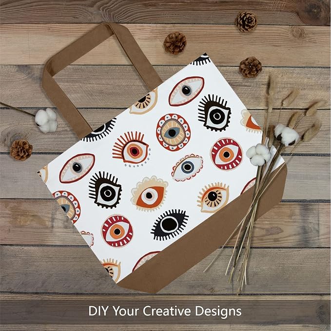 TOPDesign 3-Pack Super Strong Large 12oz Cotton Canvas Tote Bags, Reusable - Image 3