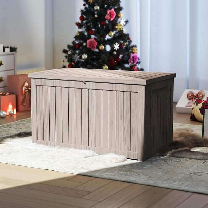 270 Gallon Outdoor Storage Box Waterproof, Resin Deck Boxes - Image 6