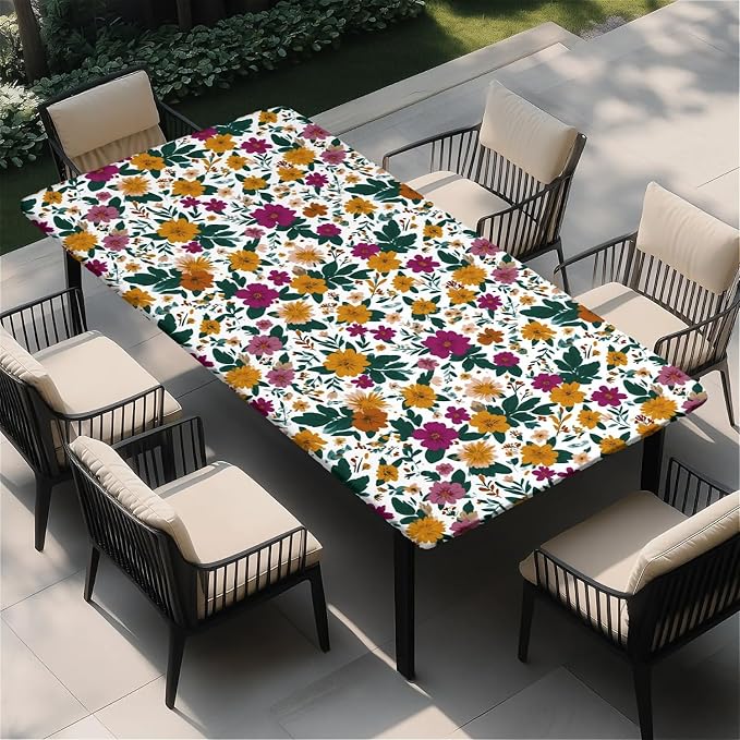 Rectangle Table Cloth Cover Waterproof Elastic Fitted Polyester Fitted by Unknown