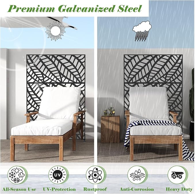 Domi Metal Privacy Screen, Freestanding Outdoor Indoor Divider, Decorative - Image 5