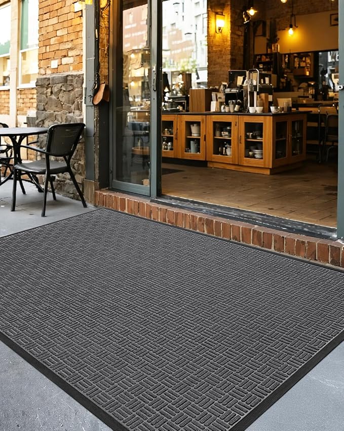 DEXI Front Door Mat Outside Entrance, 4x6 ft Large Rubber Entry Doormat Heavy - Image 8