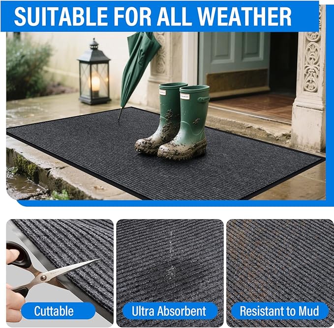 3' X 5' Durable Front Door Mat Indoor Outdoor Entrance, Commercial Door Floor - Image 3