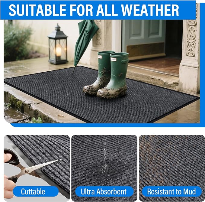 4' X 6' Durable Front Door Mat Indoor Outdoor Entrance, Commercial Door Floor - Image 3