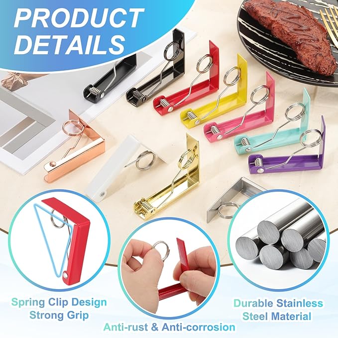 uxcell 6 Pack Tablecloth Clips, Stainless Steel Table Cloth Cover Clamps - Image 3