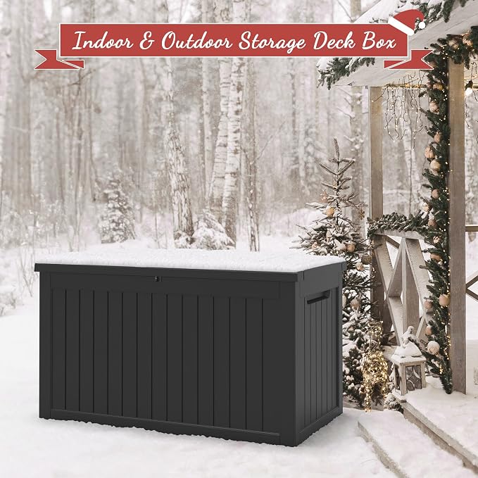 NUNU LAB 230 Gallon Outdoor Storage Box, Large Resin Deck Box - Image 9
