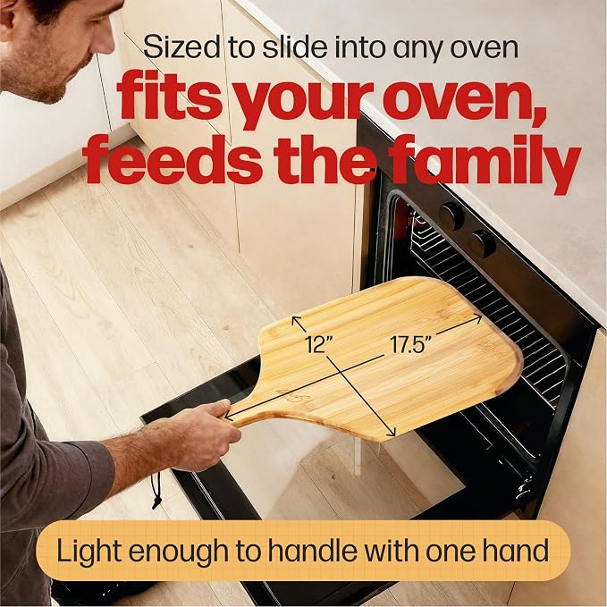 HANS GRILL Wooden Pizza Peel 12 Inch - Image 2