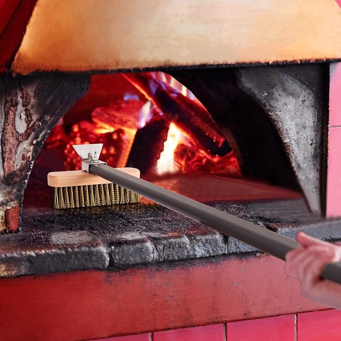 Pizza Turning Peel 9 Inch Perforated Pizza Peel and Pizza Brush Ash Rake 4 - Image 6