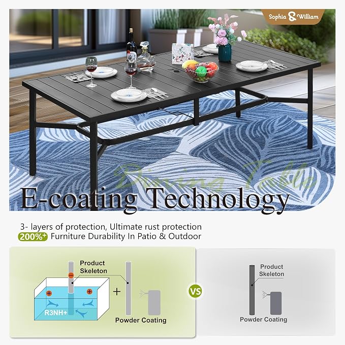 Sophia & William 9 Pieces Patio Dining Set - Image 6