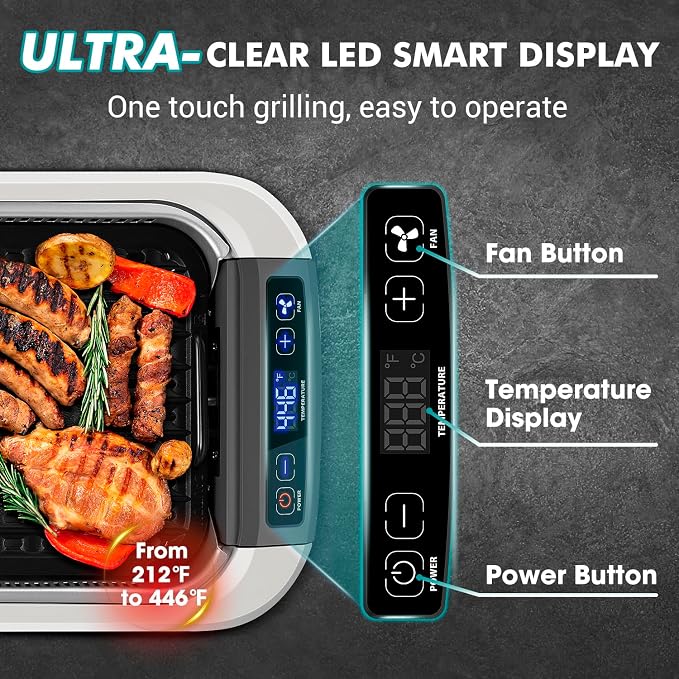Smokeless Indoor Grill, CUSIMAX Electric Grill, 1500W Korean BBQ Grill - Image 4