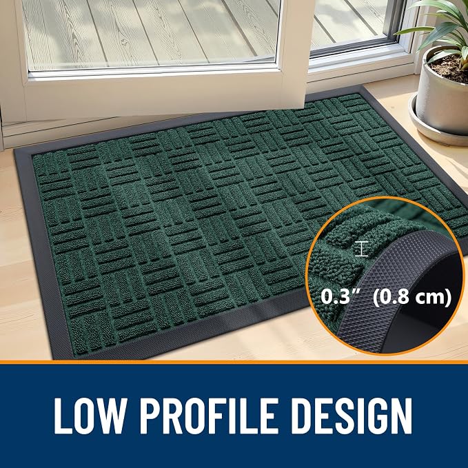 OLANLY Front Door Mat Outside Entrance 33x21, Heavy Duty Sturdy Natural Rubber - Image 4