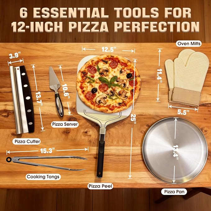 Pizza Peel Aluminum Metal Pizza Spatula Kit | 12x14 Inch Foldable Handle Paddle - Image 2