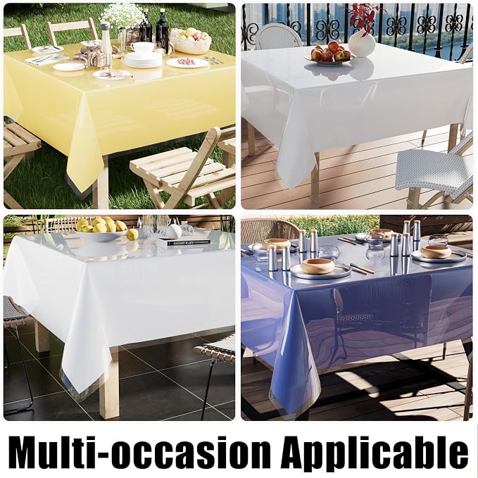 Smiry Square Table Cloth 54x54 Inch, Waterproof Wipeable Vinyl Tablecloths - Image 6